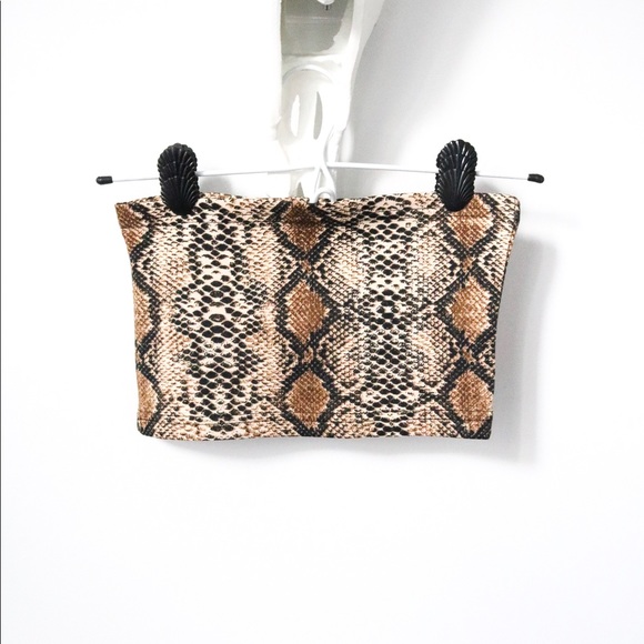 Zaful Python Print Crop Tube Top - Picture 4 of 6